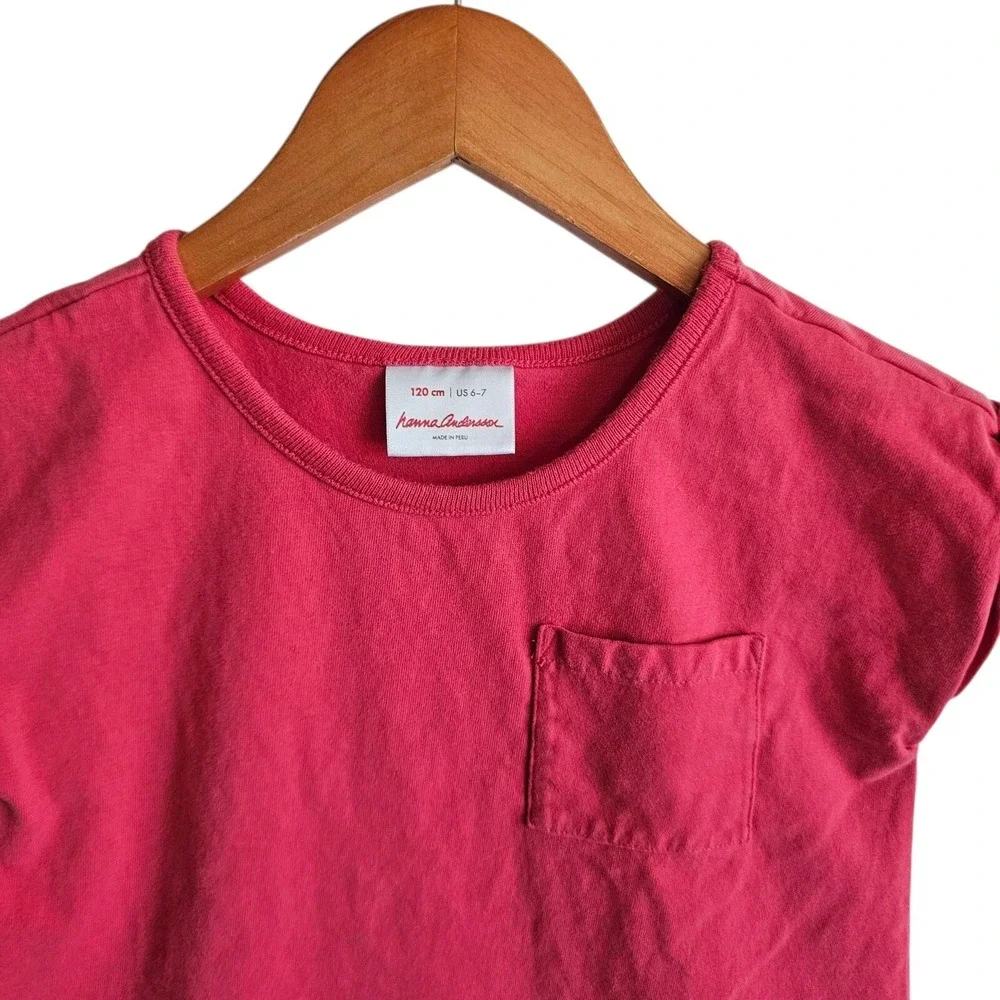 Hanna Andersson Pocket T-Shirt Short Sleeve Casual Top Kids Size 6‎ 7 Years